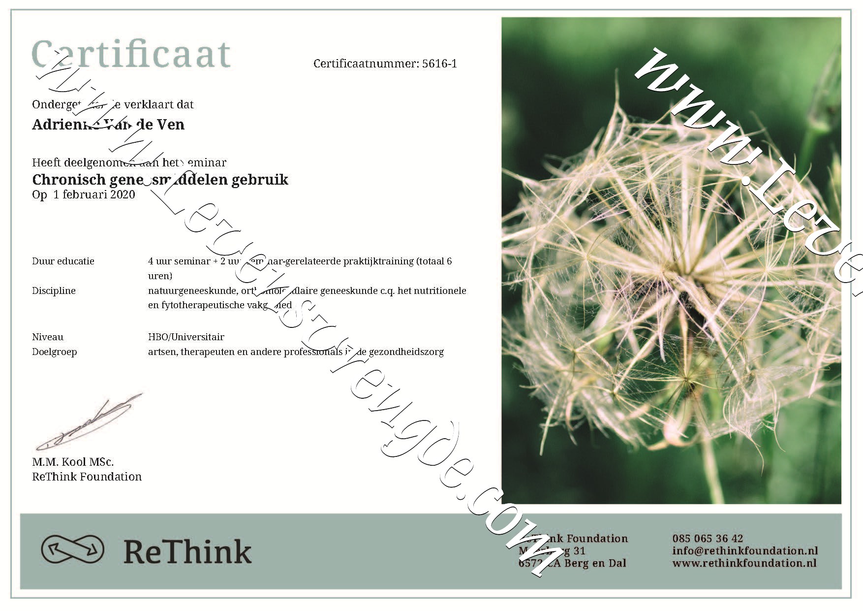 Chronisch geneesmiddelen gebruik  - 6 SBU -5616-1
